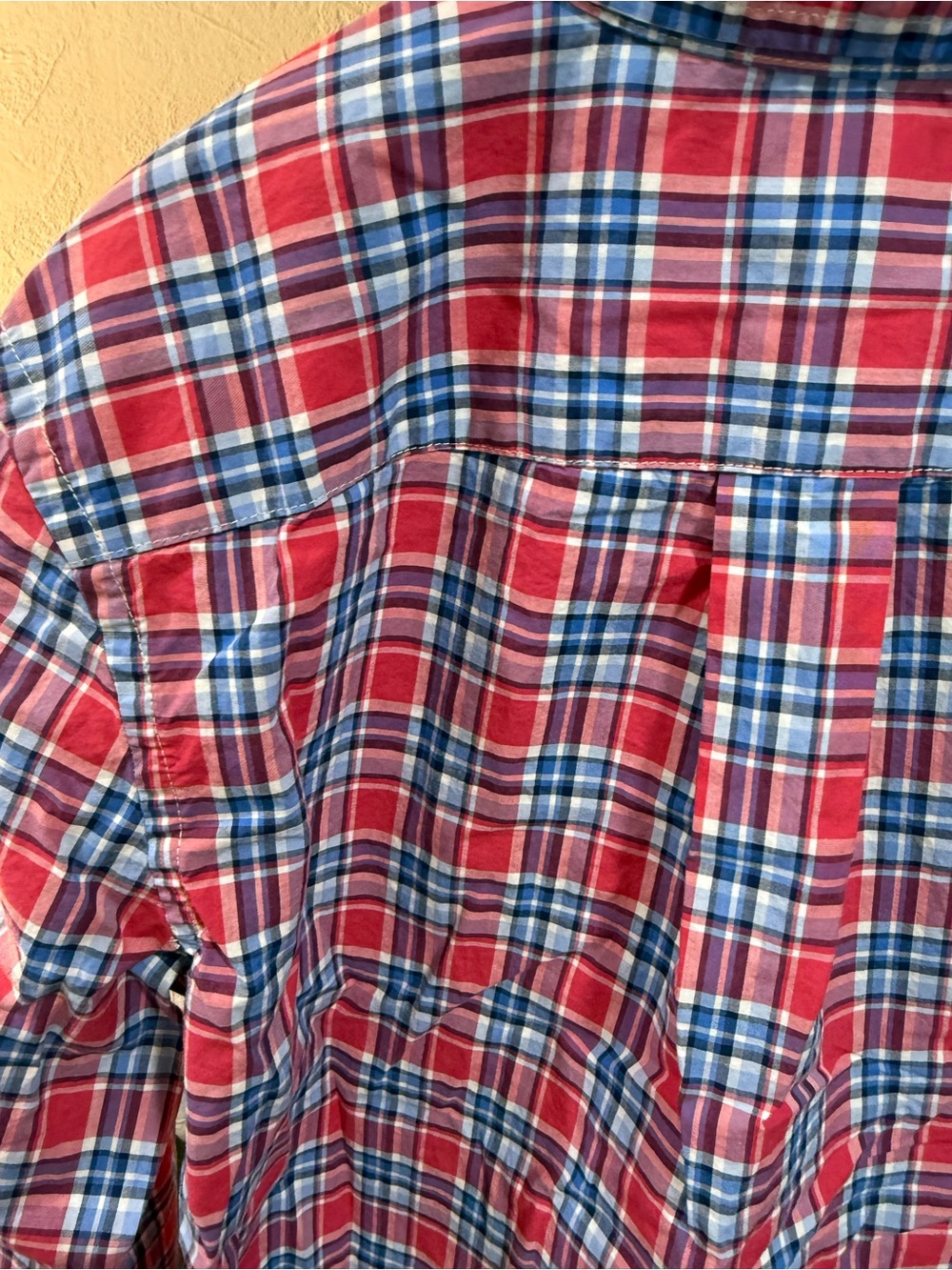 Ralph Lauren Boys L 14-16 Plaid Button Down Shirt Red Blue Cotton Pony Logo - Picture 6 of 10